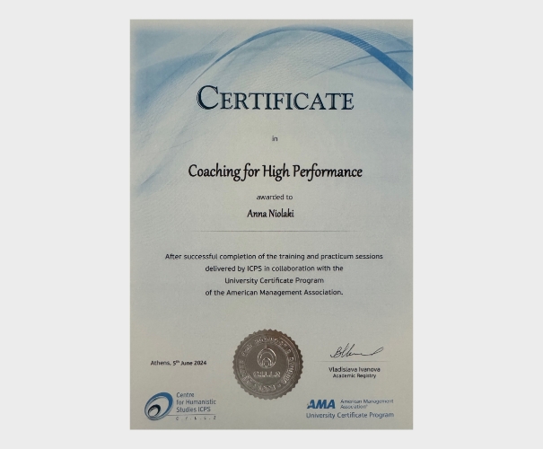 Coaching for High Performance Certificate